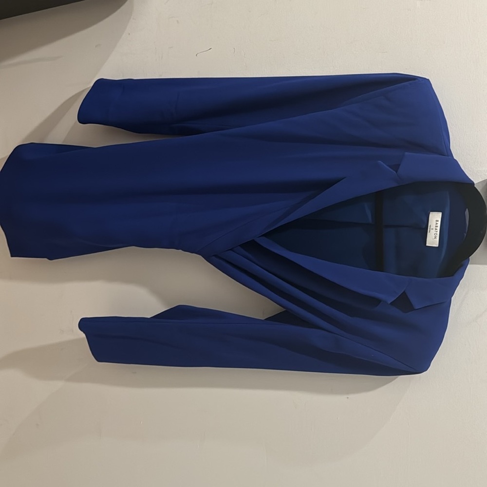 Aritzia Babaton Suit Tie Wrap Dress Blue Size Small